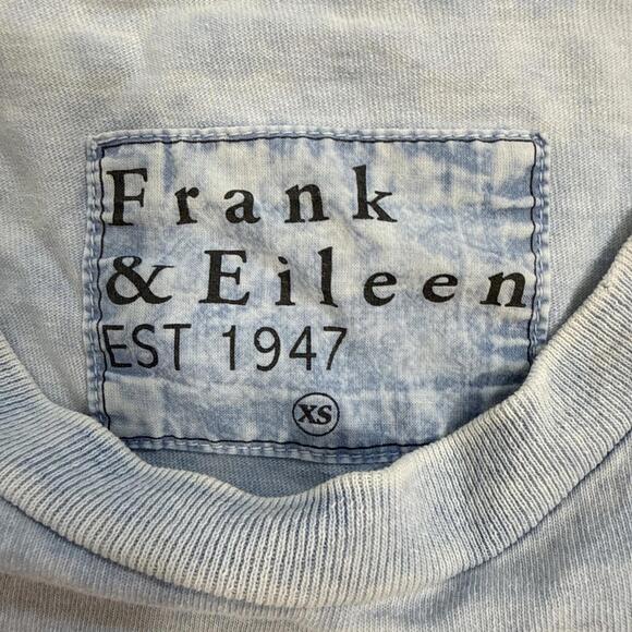 Frank Eileen Tee Lab Crew Essential Minimalist Short Sleeve Shirt Blue Cotton XS - Picture 4 of 13